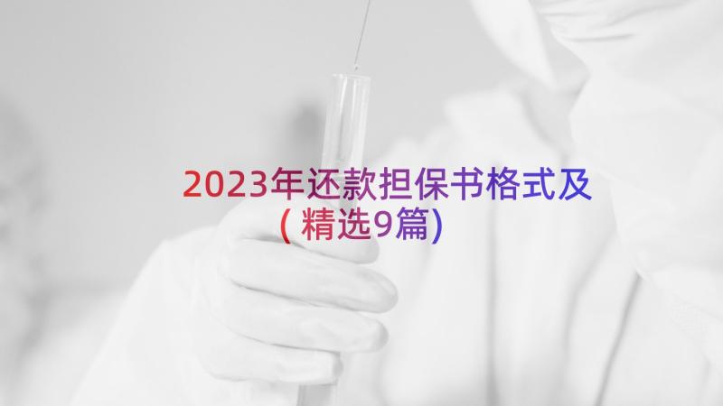 2023年还款担保书格式及(精选9篇)