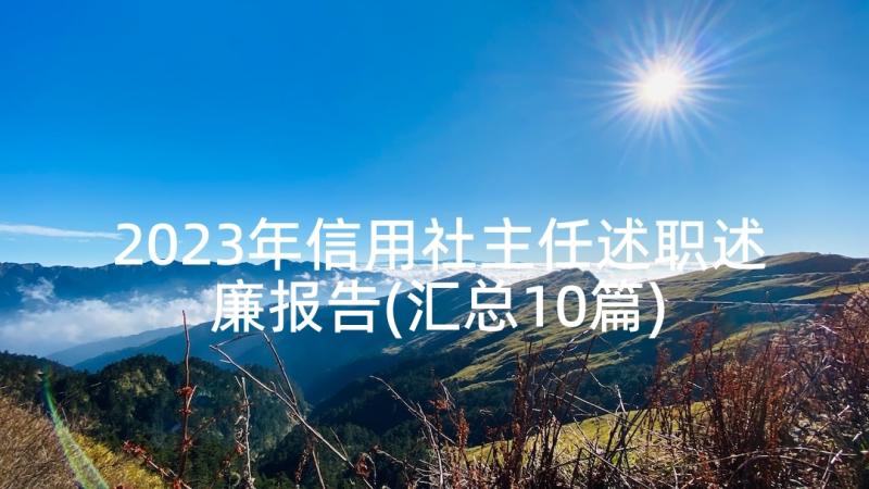 2023年信用社主任述职述廉报告(汇总10篇)