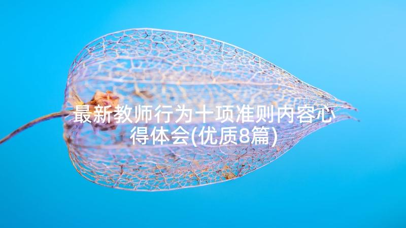 最新教师行为十项准则内容心得体会(优质8篇)