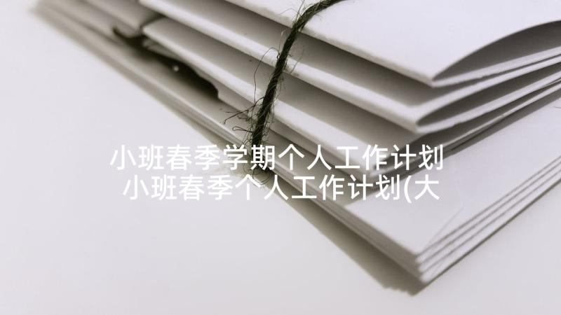 小班春季学期个人工作计划 小班春季个人工作计划(大全9篇)