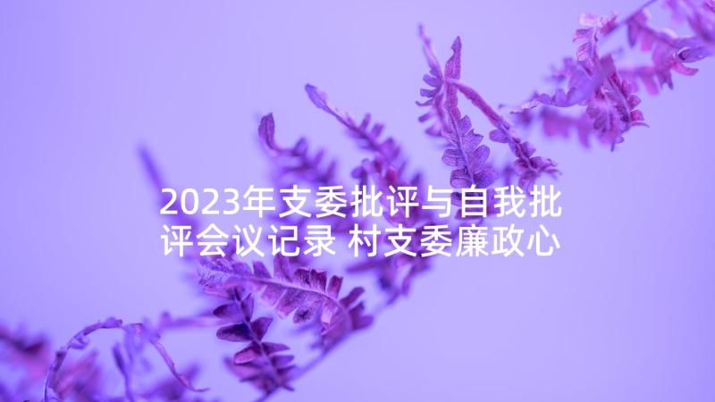 2023年支委批评与自我批评会议记录 村支委廉政心得体会(模板6篇)