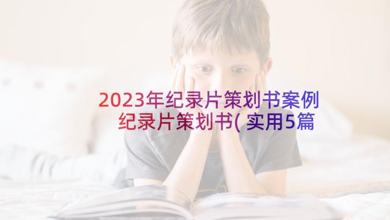 2023年纪录片策划书案例 纪录片策划书(实用5篇)