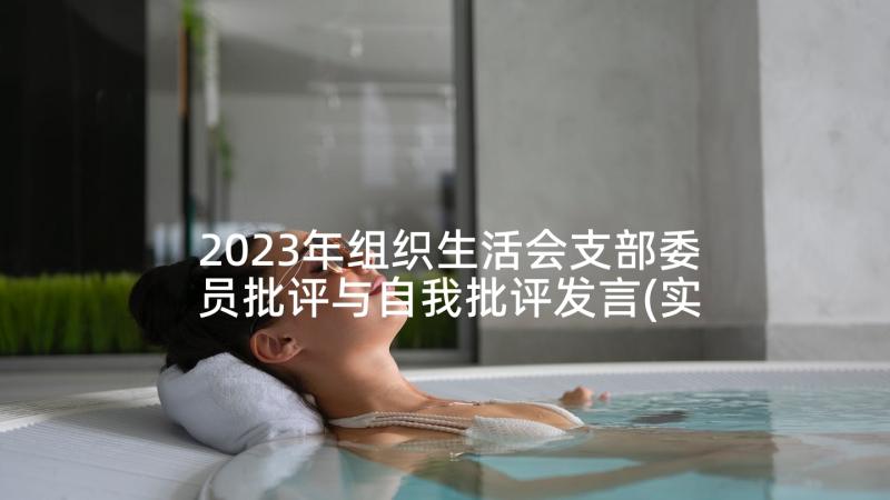 2023年组织生活会支部委员批评与自我批评发言(实用5篇)