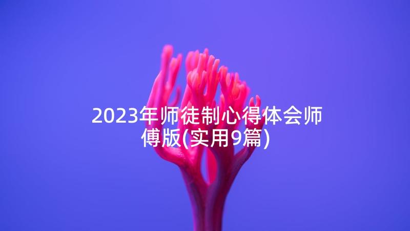 2023年师徒制心得体会师傅版(实用9篇)