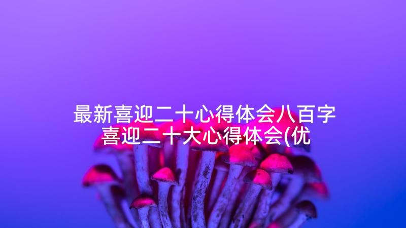 最新喜迎二十心得体会八百字 喜迎二十大心得体会(优质10篇)