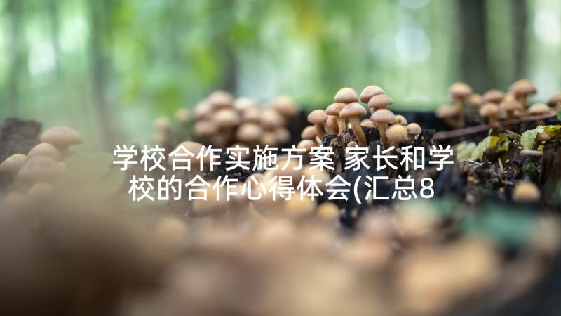 学校合作实施方案 家长和学校的合作心得体会(汇总8篇)