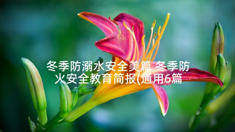 冬季防溺水安全美篇 冬季防火安全教育简报(通用6篇)