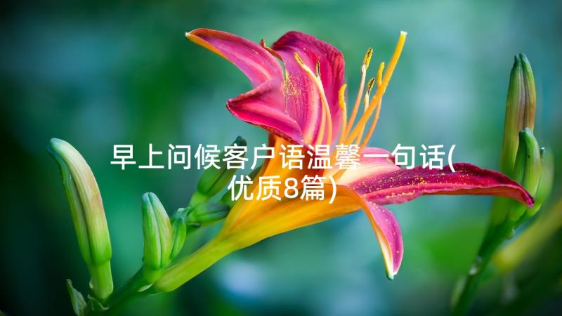 早上问候客户语温馨一句话(优质8篇)