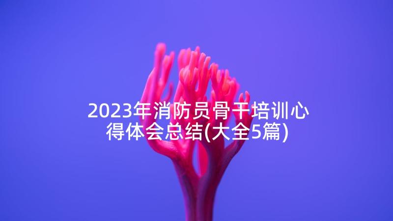 2023年消防员骨干培训心得体会总结(大全5篇)