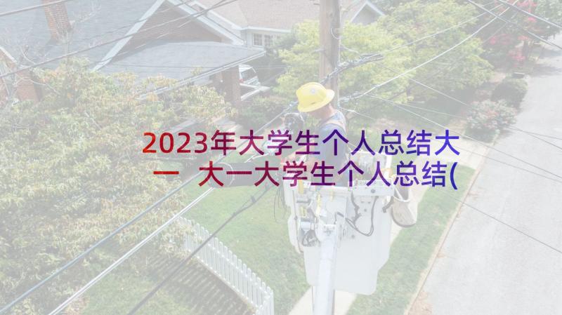 2023年大学生个人总结大一 大一大学生个人总结(优质5篇)