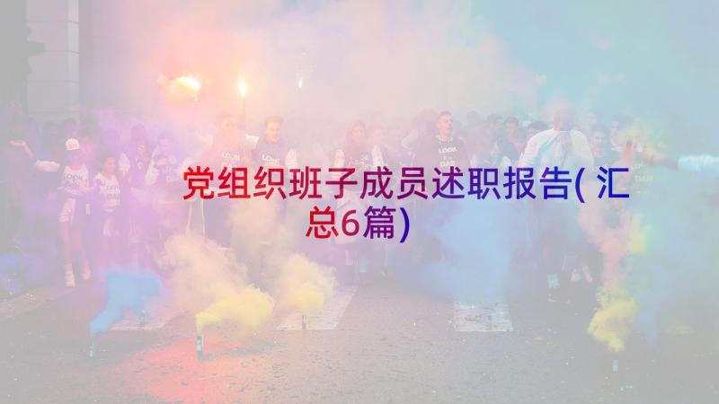 党组织班子成员述职报告(汇总6篇)