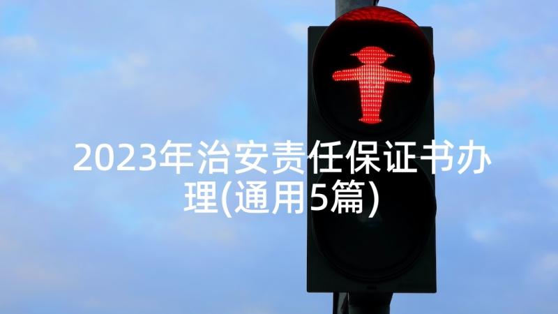 2023年治安责任保证书办理(通用5篇)