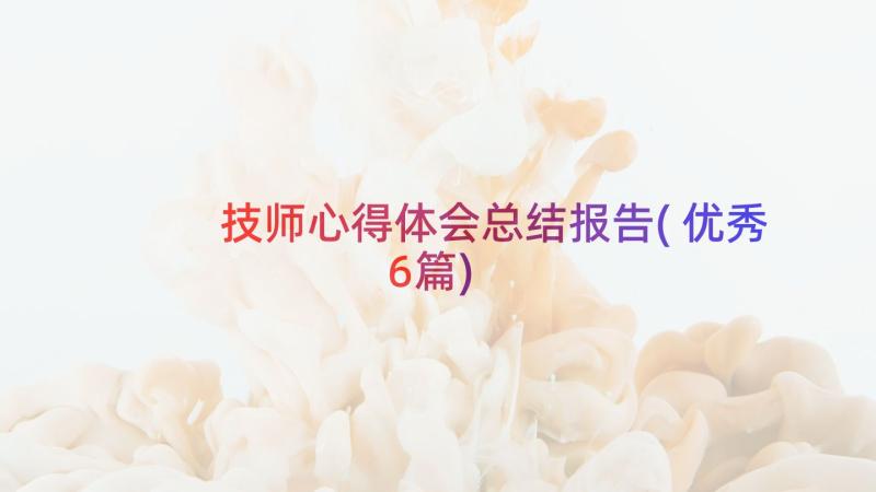 技师心得体会总结报告(优秀6篇)