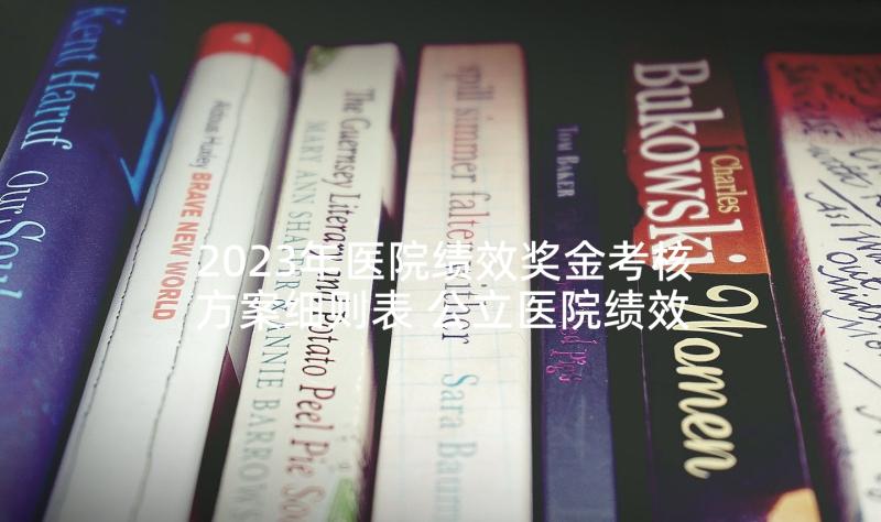 2023年医院绩效奖金考核方案细则表 公立医院绩效考核方案细则(大全5篇)