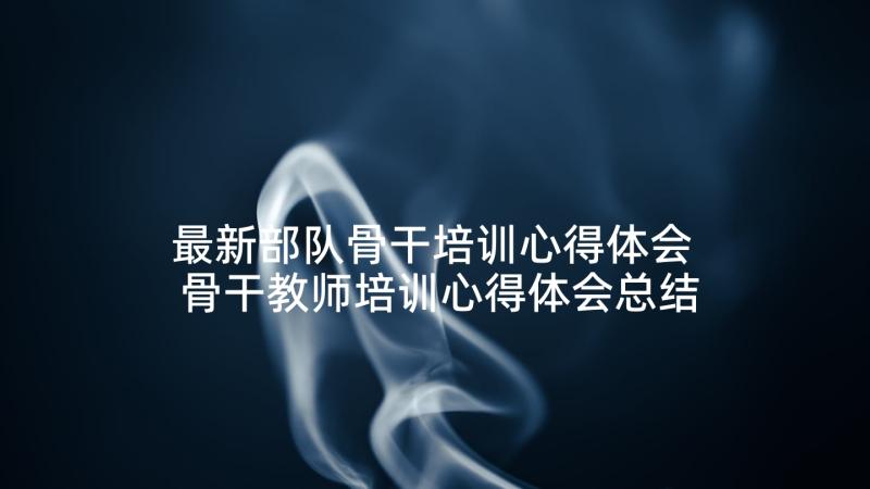 最新部队骨干培训心得体会 骨干教师培训心得体会总结(优秀5篇)