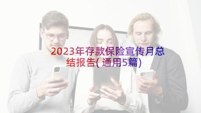 2023年存款保险宣传月总结报告(通用5篇)