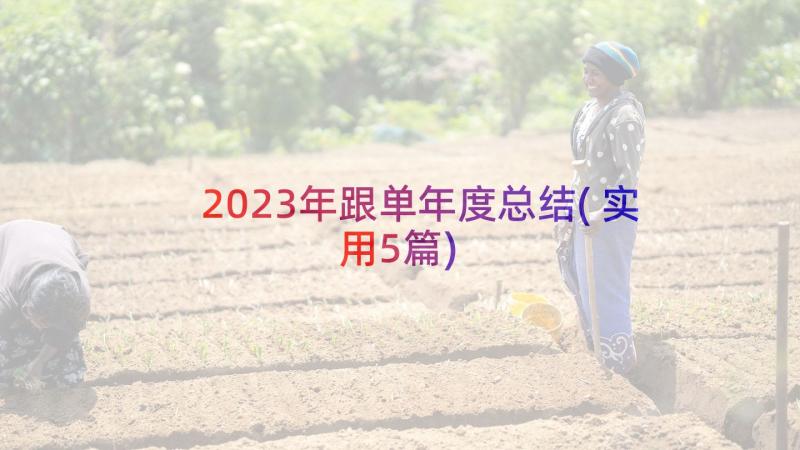 2023年跟单年度总结(实用5篇)