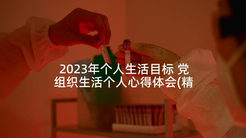 2023年个人生活目标 党组织生活个人心得体会(精选9篇)