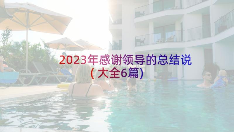 2023年感谢领导的总结说(大全6篇)