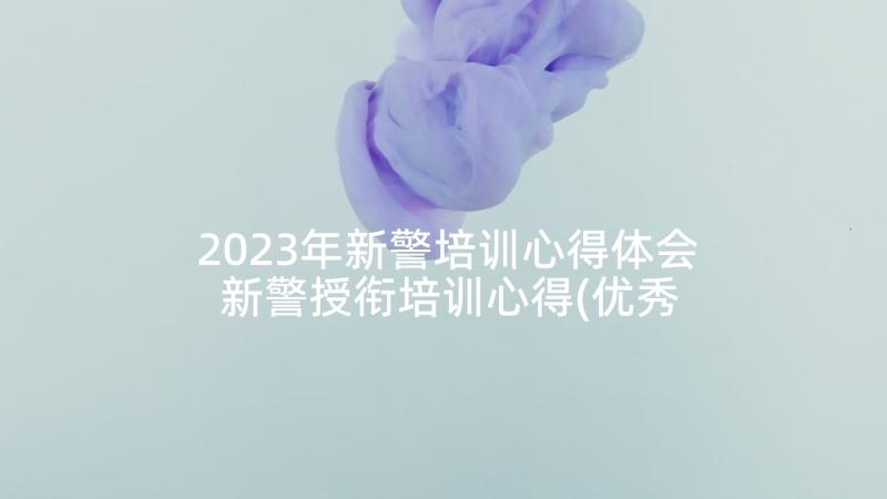 2023年新警培训心得体会 新警授衔培训心得(优秀9篇)