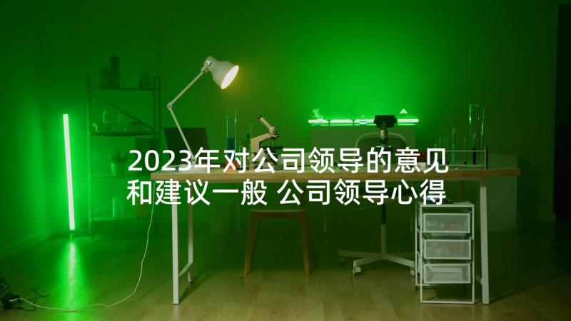 2023年对公司领导的意见和建议一般 公司领导心得体会(大全10篇)