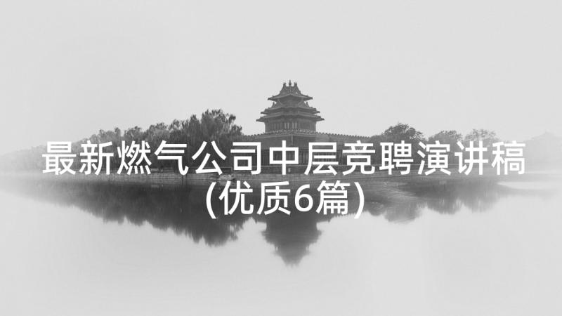 最新燃气公司中层竞聘演讲稿(优质6篇)