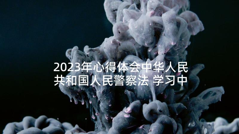 2023年心得体会中华人民共和国人民警察法 学习中华人民共和国民法典心得体会(通用7篇)