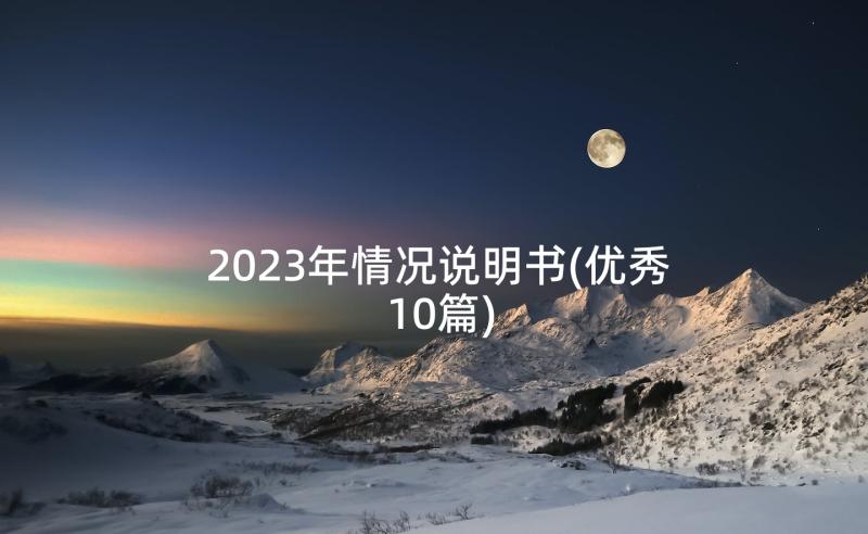 2023年情况说明书(优秀10篇)