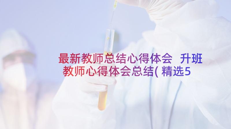 最新教师总结心得体会 升班教师心得体会总结(精选5篇)