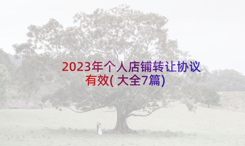 2023年个人店铺转让协议有效(大全7篇)