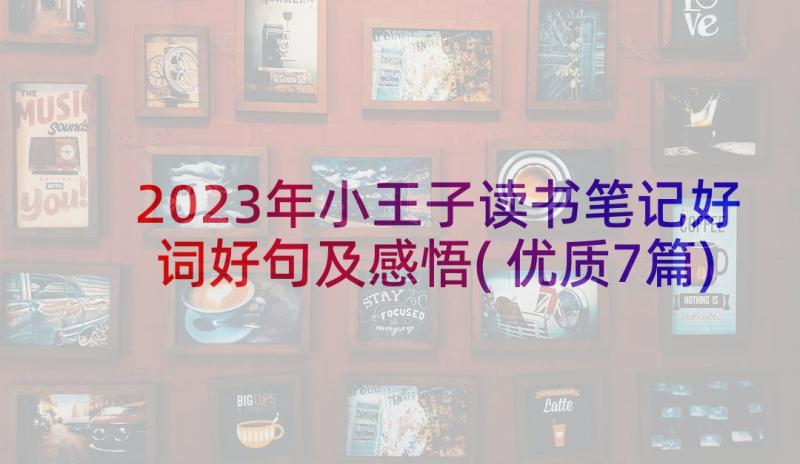 2023年小王子读书笔记好词好句及感悟(优质7篇)