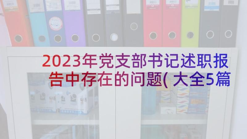 2023年党支部书记述职报告中存在的问题(大全5篇)