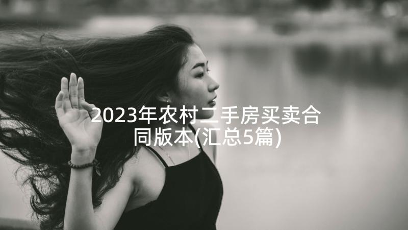 2023年农村二手房买卖合同版本(汇总5篇)