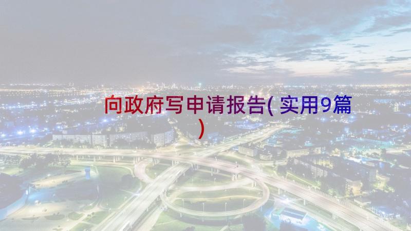 向政府写申请报告(实用9篇)