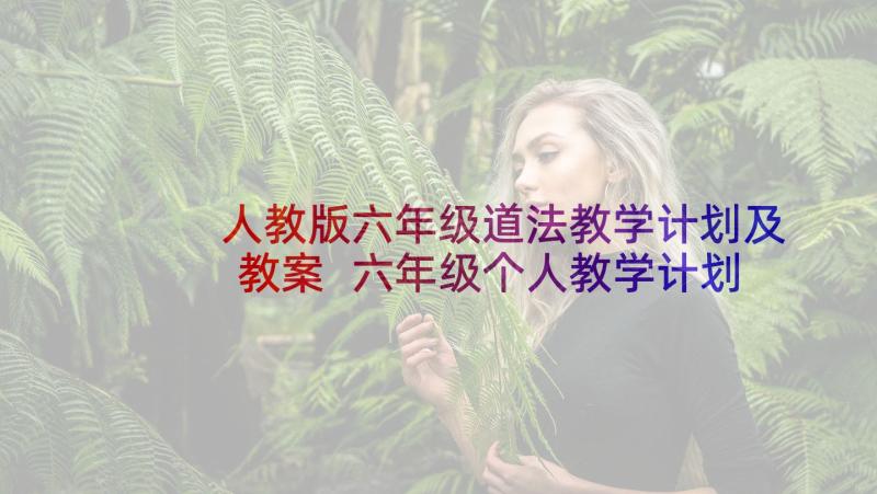 人教版六年级道法教学计划及教案 六年级个人教学计划(优质5篇)