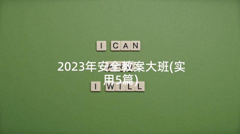 2023年安全教案大班(实用5篇)