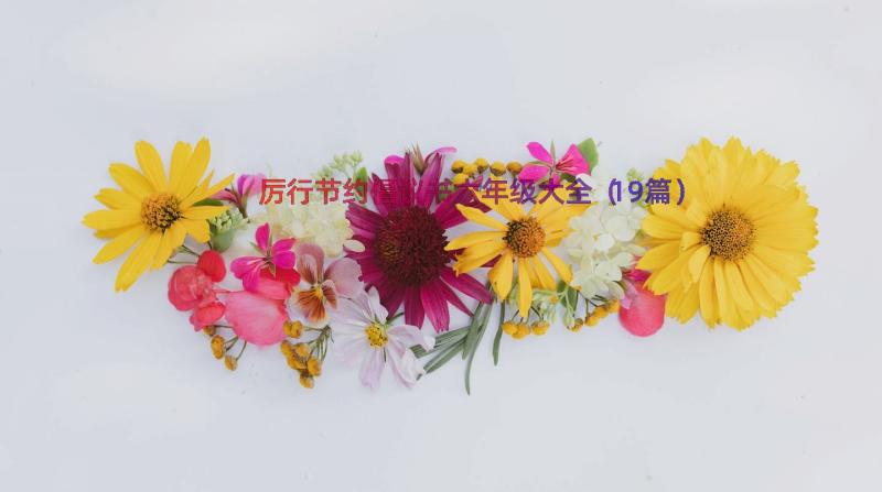 厉行节约倡议书六年级大全（19篇）