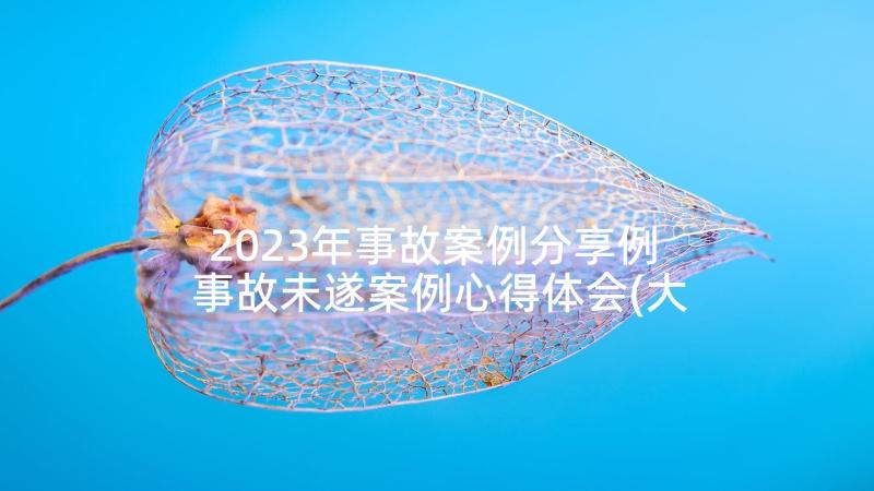 2023年事故案例分享例 事故未遂案例心得体会(大全7篇)