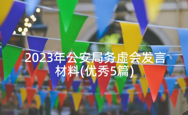 2023年公安局务虚会发言材料(优秀5篇)