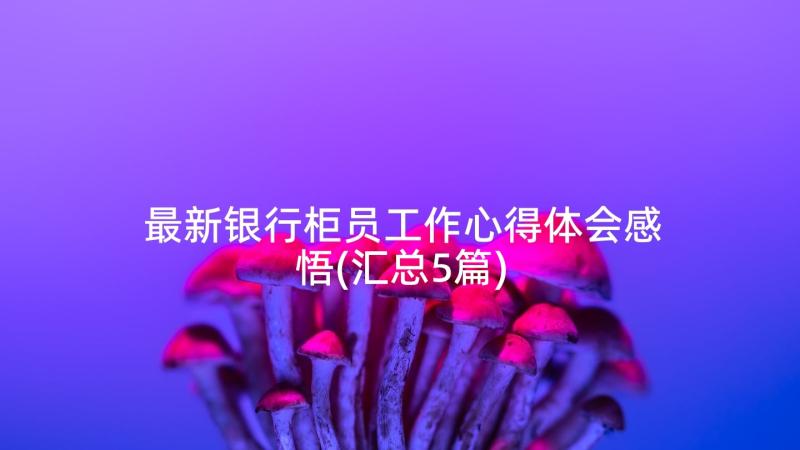 最新银行柜员工作心得体会感悟(汇总5篇)