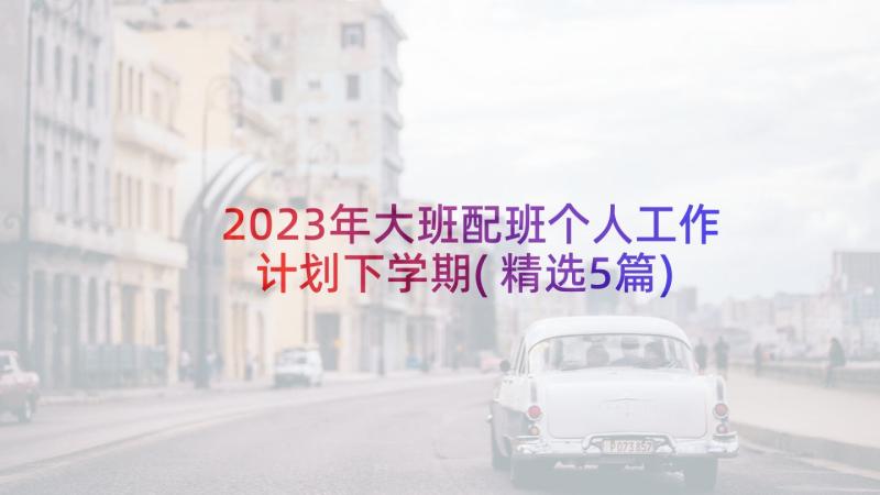 2023年大班配班个人工作计划下学期(精选5篇)