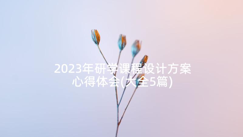 2023年研学课程设计方案心得体会(大全5篇)