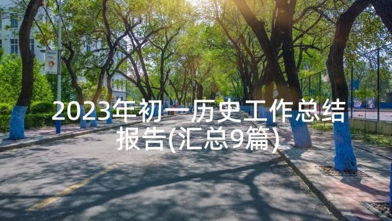 2023年初一历史工作总结报告(汇总9篇)