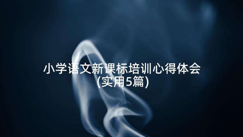 小学语文新课标培训心得体会(实用5篇)