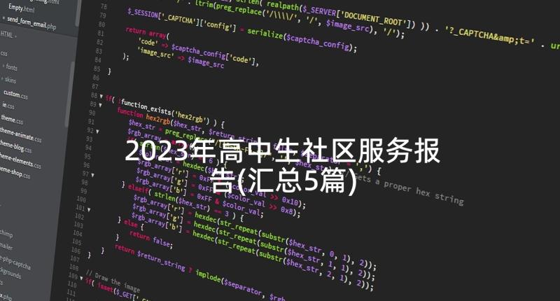 2023年高中生社区服务报告(汇总5篇)