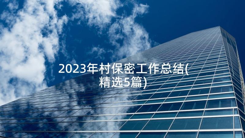 2023年村保密工作总结(精选5篇)