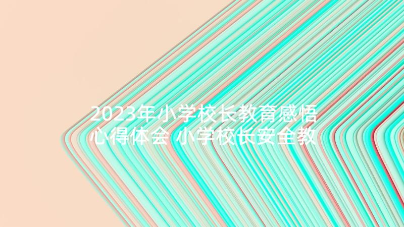 2023年小学校长教育感悟心得体会 小学校长安全教育讲话稿(模板5篇)