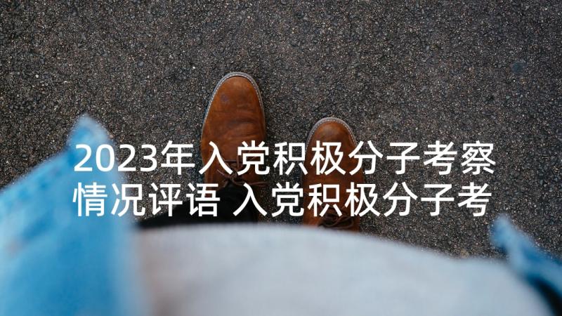 2023年入党积极分子考察情况评语 入党积极分子考察表(优秀7篇)