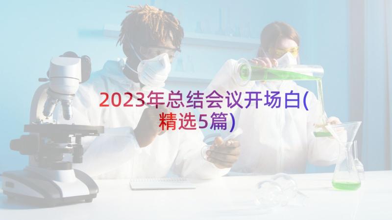 2023年总结会议开场白(精选5篇)