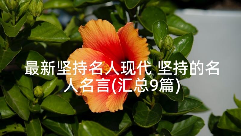 最新坚持名人现代 坚持的名人名言(汇总9篇)